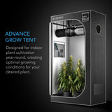 CLOUDLAB 642, Advance Grow Tent, 2000D Mylar Canvas, 48" x 24" x 60"