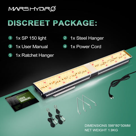 Newest Mars Hydro SP 150 LED Grow Light Full Spectrum Indoor Plant Veg Flower Lamp Zero Noise WaterProof