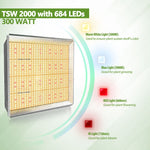 Mars Hydro TSW 2000 Indoor Led Grow Light Noise Free Fanless Full Spectrum Phyto Lamp with 100x100x180cm Grow Tent Waterproof No